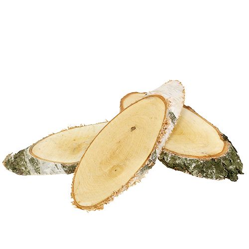 Birkenscheiben oval Natur Holzscheiben Deko 18-22cm 10St