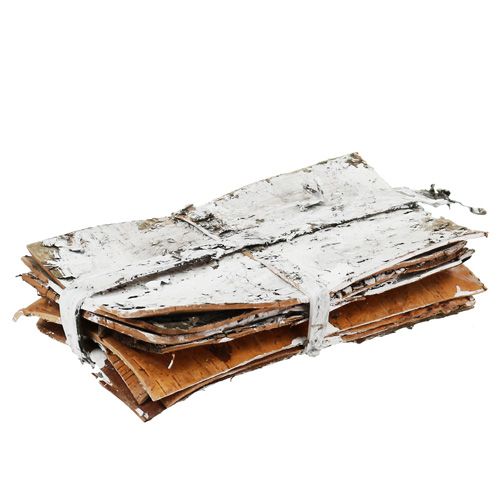 Floristik24 Rindenscheiben 20cm x 12cm Weiß, gewaschen 8 St