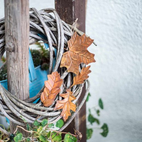 Floristik24 Blätter Metall zum Hängen Rostbraun Herbstblätter 7,5-10cm 4St