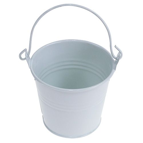 Floristik24 Blecheimer Weiß Ø8cm H7cm 12St