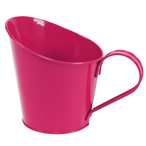 Floristik24 Blechgefäß zum Bepflanzen Pink Ø13cm H10-15cm