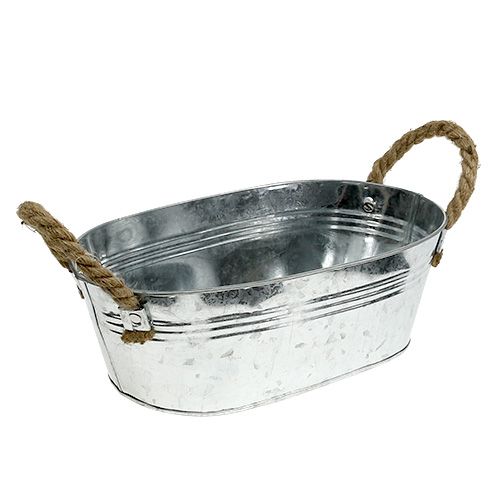 Blechschale oval Silber 30cm x 17cm x 10cm
