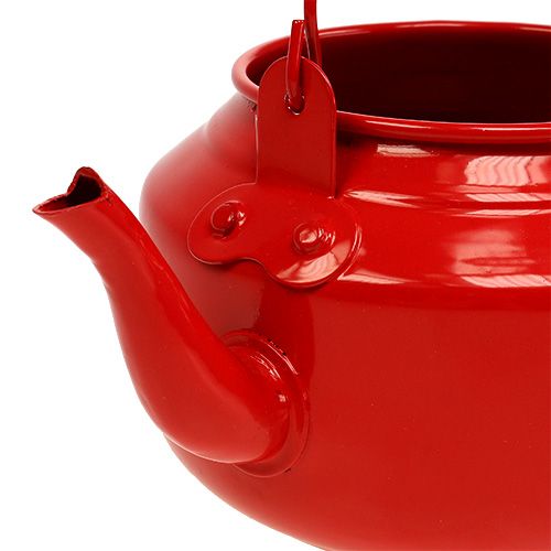 Floristik24 Blechteekanne Rot Ø12cm H9cm