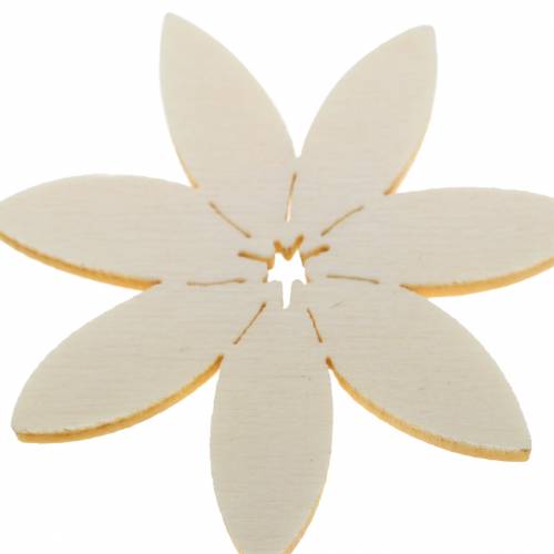 Holzblumen zum Streuen Weiß, Braun Ø4cm 72St