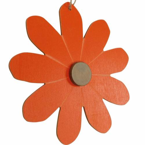 Floristik24 Blütenanhänger, Deko-Blumen Orange und Weiß, Holzdeko, Sommer, Deko-Blüten 8 St
