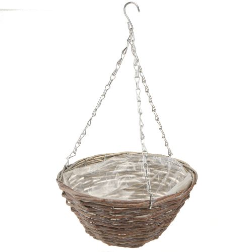 Floristik24 Blumenampel Blumenschale Holz Natur Grau Ø30cm 2St
