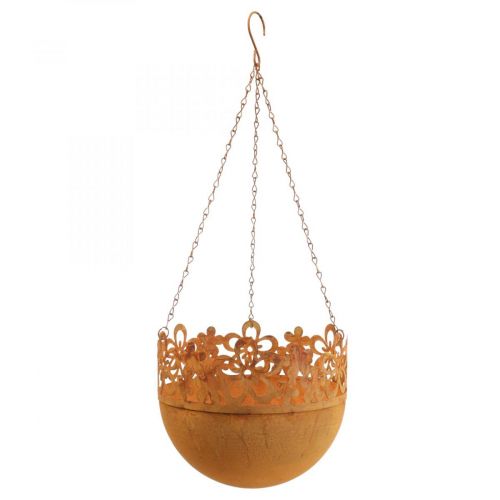 Blumenampel Metall Deko Rost Hängedeko Ø20cm H16cm