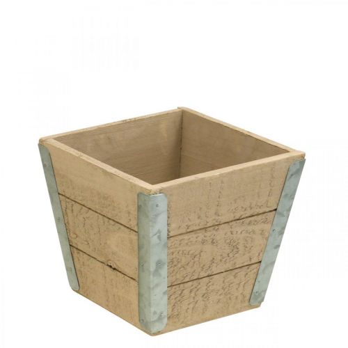 Artikel Blumenkasten Holz Übertopf Shabby Chic Beige 12,5×14,5×14,5cm