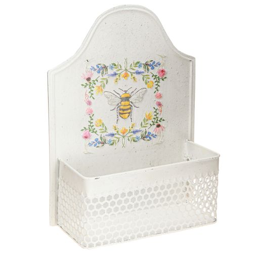 Floristik24 Blumenkasten zum Hängen Metall Biene Creme Farbig L29cm