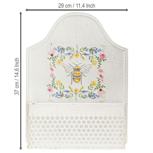 Floristik24 Blumenkasten zum Hängen Metall Biene Creme Farbig L29cm