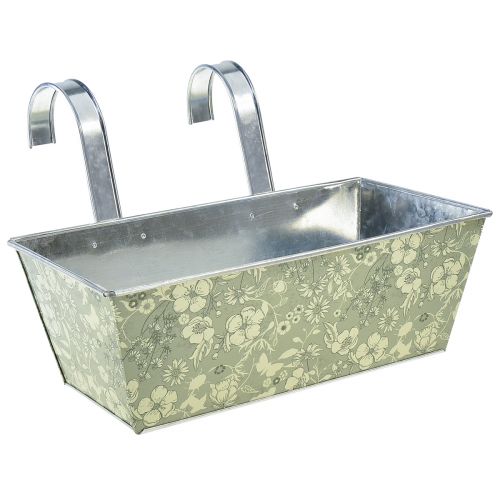 Floristik24 Blumenkasten mit Halterung Balkon Metall 35x15cm H13cm
