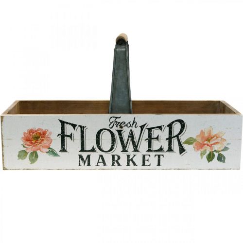 Artikel Pflanzkiste, Blumendeko, Holzkiste zum Bepflanzen, Blumenkiste Nostalgie-Optik 41,5×16cm