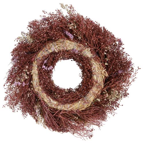 Floristik24 Blumenkranz Trockenblumen Kranz Weinrot Rosa Ø25cm