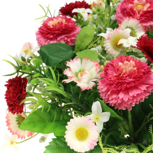 Floristik24 Blumenkranz mit Bellis Pink-Weiß Ø30cm