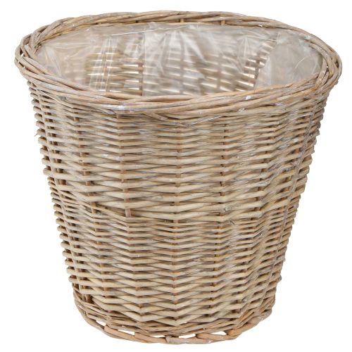 Blumenkübel Korb Weide in Natur Grau/Weiß H26cm 2St