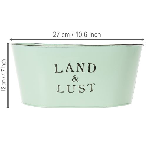 Blumenschale oval Mint Metall