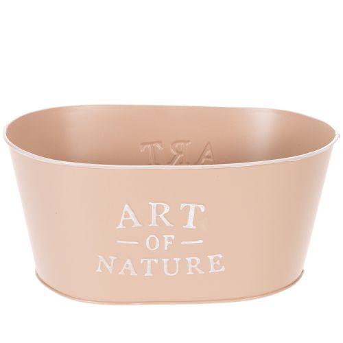 Blumenschale Metall Oval 27x18x12,5cm Altrosa mit Schriftzug bestellen | Floristik24.at