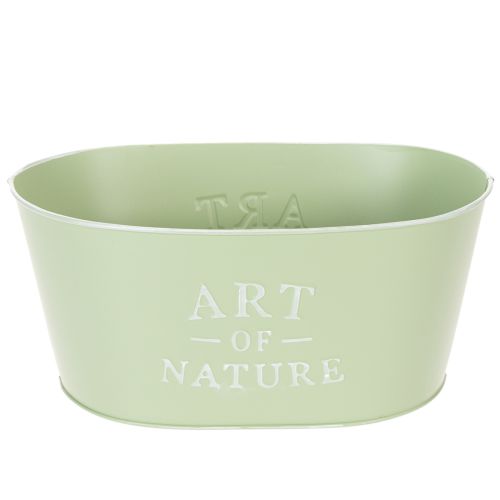 Artikel Blumenschale oval Zink Mintgrün 27x18cm H12,5cm