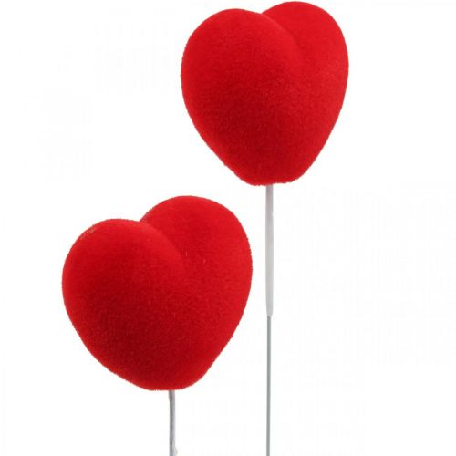 Artikel Blumenstecker Deko Herz Rot Herzstecker 6x6cm H26cm 18 St
