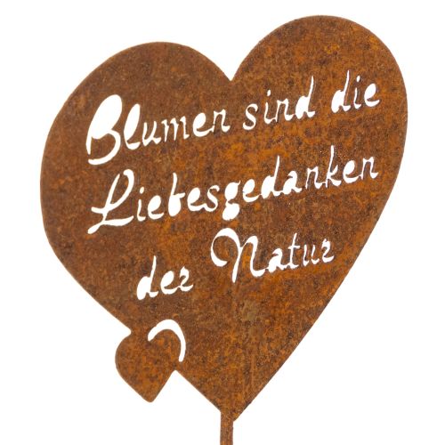 Blumenstecker Herz mit Spruch 10 cm Edelrost Metall Gartendekoration 6 Stück bestellen | Floristik24.at
