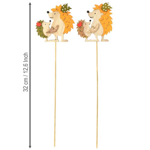 Artikel Blumenstecker Igel mit Kind Herbstdeko Holz 8,5cm 8 St