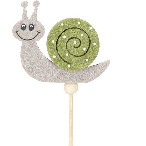 Artikel Blumenstecker Schnecke Deko Holz Filz Grün 6,5cm 12 St