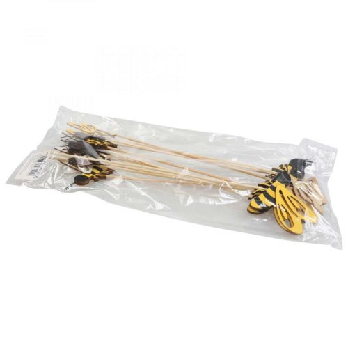 Floristik24 Blumenstecker Biene Dekostecker Holz Bienen Deko 7cm 12St