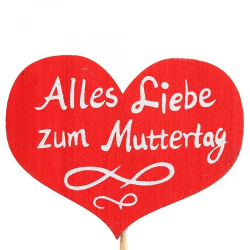 Floristik24 Blumenstecker Muttertag Dekostecker Herz Holz 8cm 12St