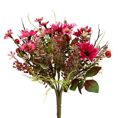 Floristik24 Blumenstrauß mit Beeren Pink Ø20cm H24cm