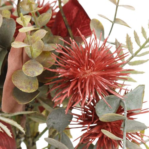 Floristik24 Blumenstrauß Kunstblumen Eukalyptus Distel Blumendeko 36cm