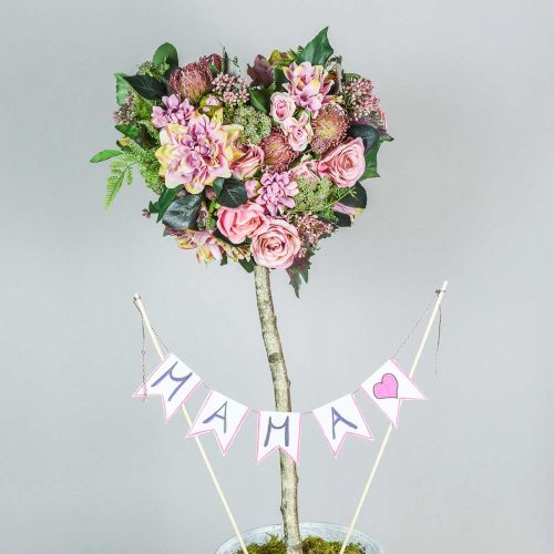 Floristik24 Blumenstrauß Dahlie und Protea, Seidenblumen, Sommerdeko L25cm