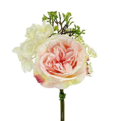 Floristik24 Blumenstrauß Mini Rosa-Creme 20cm