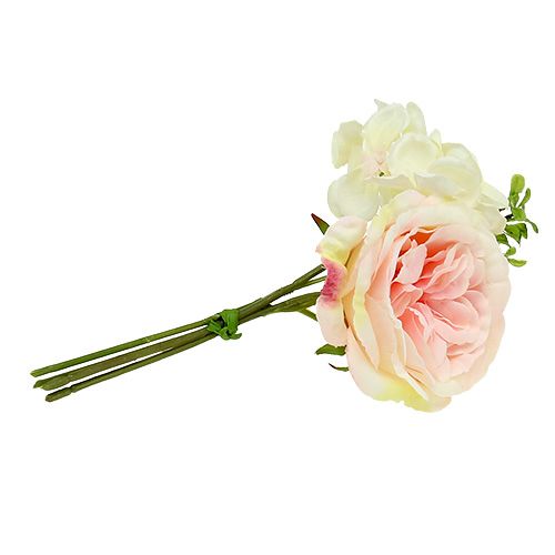 Floristik24 Blumenstrauß Mini Rosa-Creme 20cm