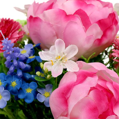 Floristik24 Blumenstrauß mit Bellis Rosa 23cm
