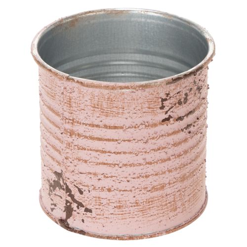 Blumentopf rund Metall Altrosa Ø8cm H7,5cm für Innenbereich | Floristik24.at