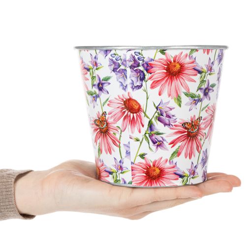 Artikel Blumentopf Frühlingsdeko Übertopf Metall Ø14cm H12,5cm