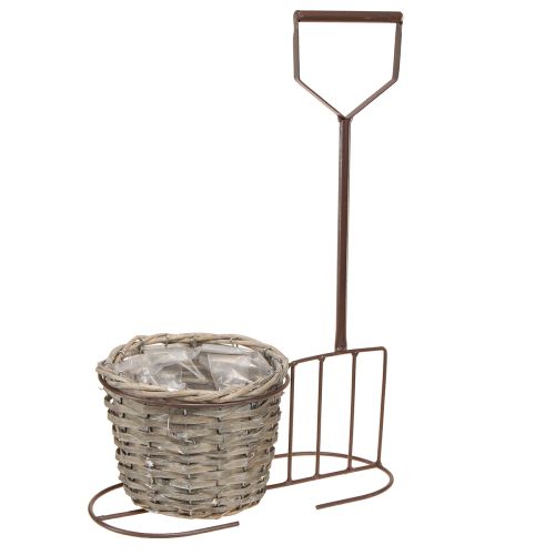 Floristik24 Blumentopf Gartenwerkzeug Deko Braun Ø17,5cm H30cm
