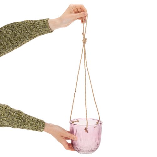 Hängedeko Blumentopf aus Glas, Lila und Grün, Ø14cm, 2 Stück | Floristik24.at