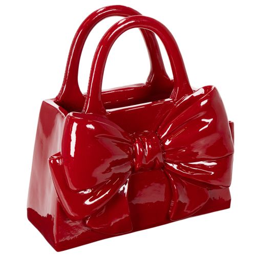 Deko Vase Handtaschenform Rot Polyresin 22cm bestellen | Floristik24.at