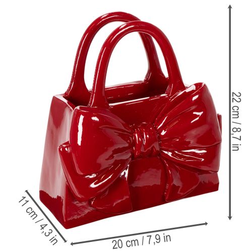 Deko Vase Handtaschenform Rot