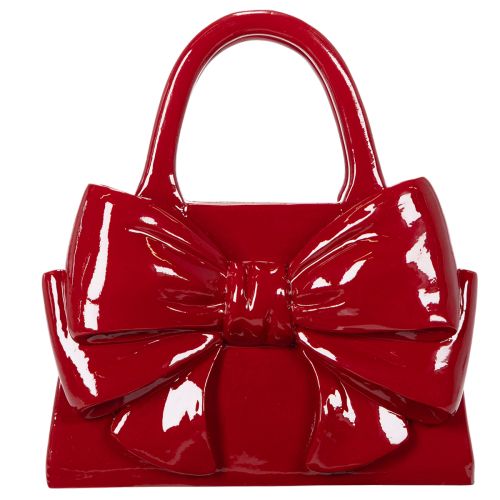 Deko Vase Handtaschenform Rot