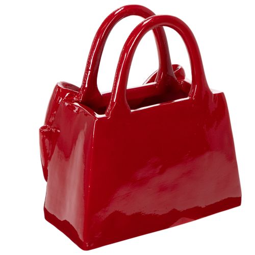 Deko Vase Handtaschenform Rot
