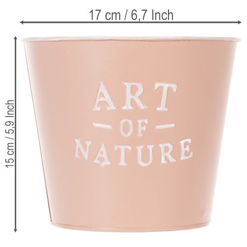 Artikel Blumentopf Metall Zink Altrosa Ø17,5cm H15cm Innenbereich Außenbereich Art of Nature