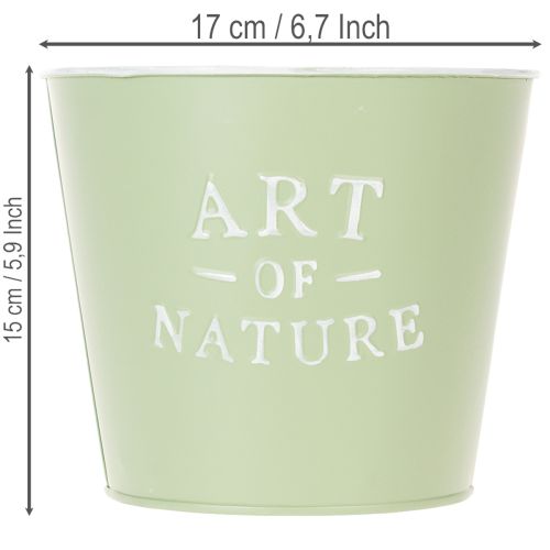 Artikel Blumentopf aus Zink Mintgrün Ø17,5cm H15cm Innenbereich