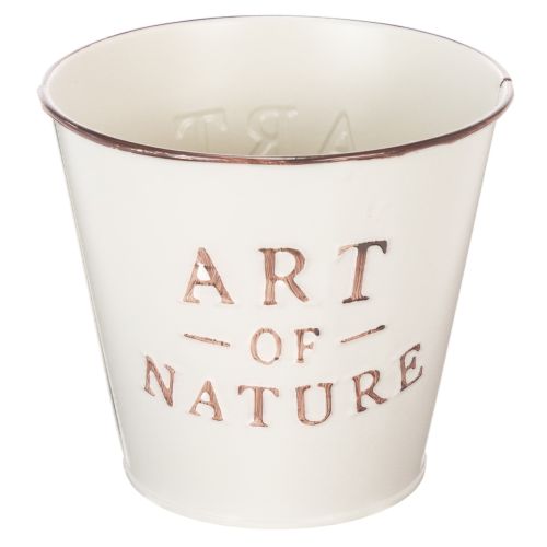 Blumentopf aus Zink Creme Ø15cm H13,5cm mit Prägung Art of Nature für Innen- und Außendekoration bestellen | Floristik24.at