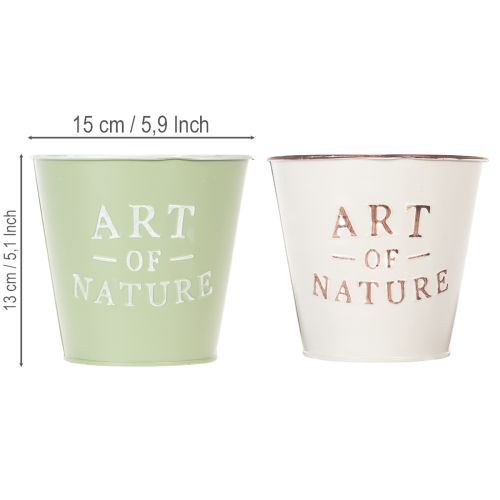 Übertopf-Set Art of Nature aus Metall, 15 cm Höhe, 2 Stück, mehrfarbig, für Fensterbank und Wohnzimmer | Floristik24.at