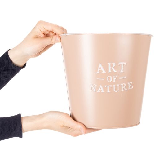 Artikel Blumentopf Zink Übertopf Metall Altrosa Ø22cm H21cm