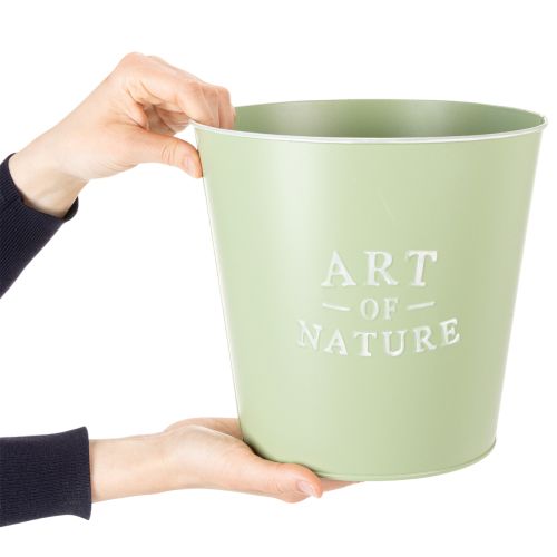 Artikel Blumentopf Zink Übertopf Metall Mintgrün Ø22cm H21cm