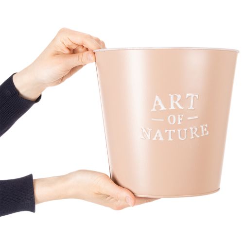 Runder Zink-Übertopf 22 cm Grün und Rosa 2er-Set | Floristik24.at