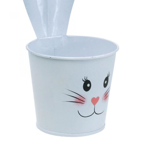 Floristik24 Blumentopf Hase Übertopf Metall Weiß Osterdeko Ø8cm H20,5cm 4St